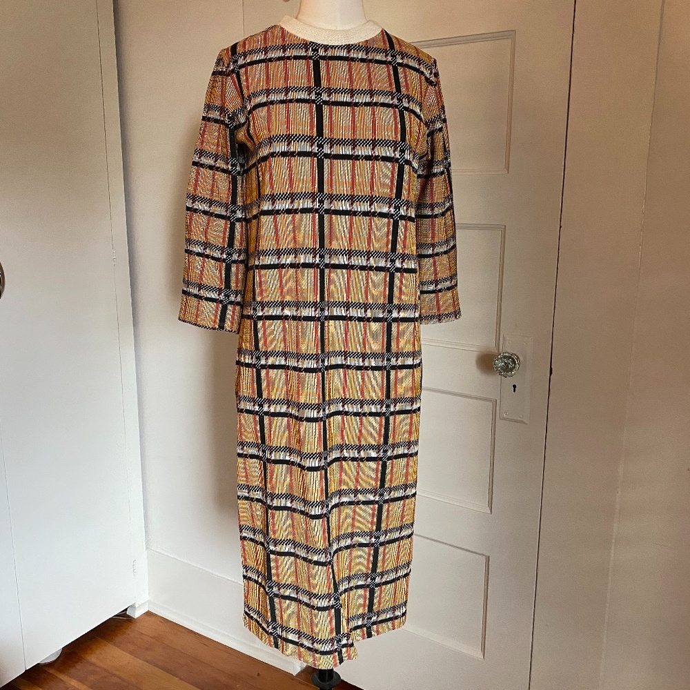 ZARA Yellow Plaid Shift Dress- size S